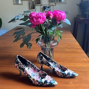 Nine West Floral Kitten Heels